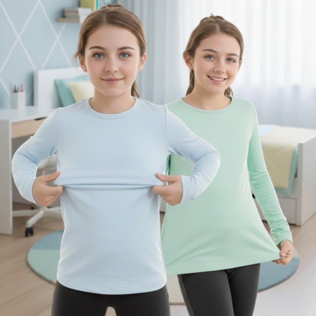 kit 2 Blusas Térmicas Infantil Segunda Pele Manga Longa Flanelada Fresh Dry Frio Inverno Neve