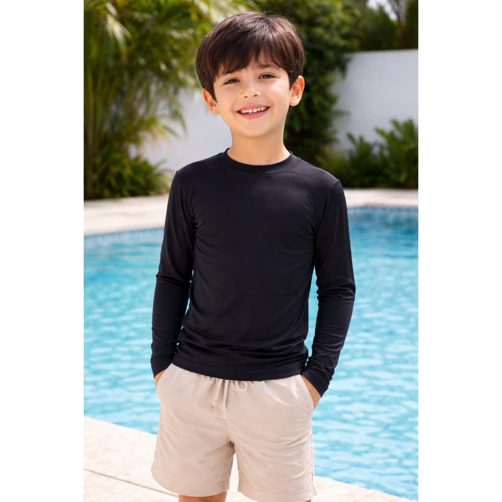 Blusa Térmica Menino Proteção Solar Moda Praia Masculino Infantil Praia Piscina Futebol