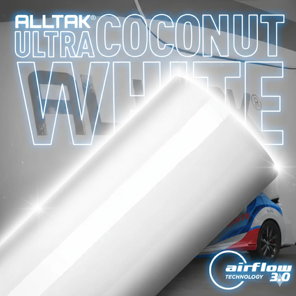 Adesivo Vinílico Alltak Ultra Coconut White Brilho - Envelopamento Automotivo Geladeira Móveis Mesa