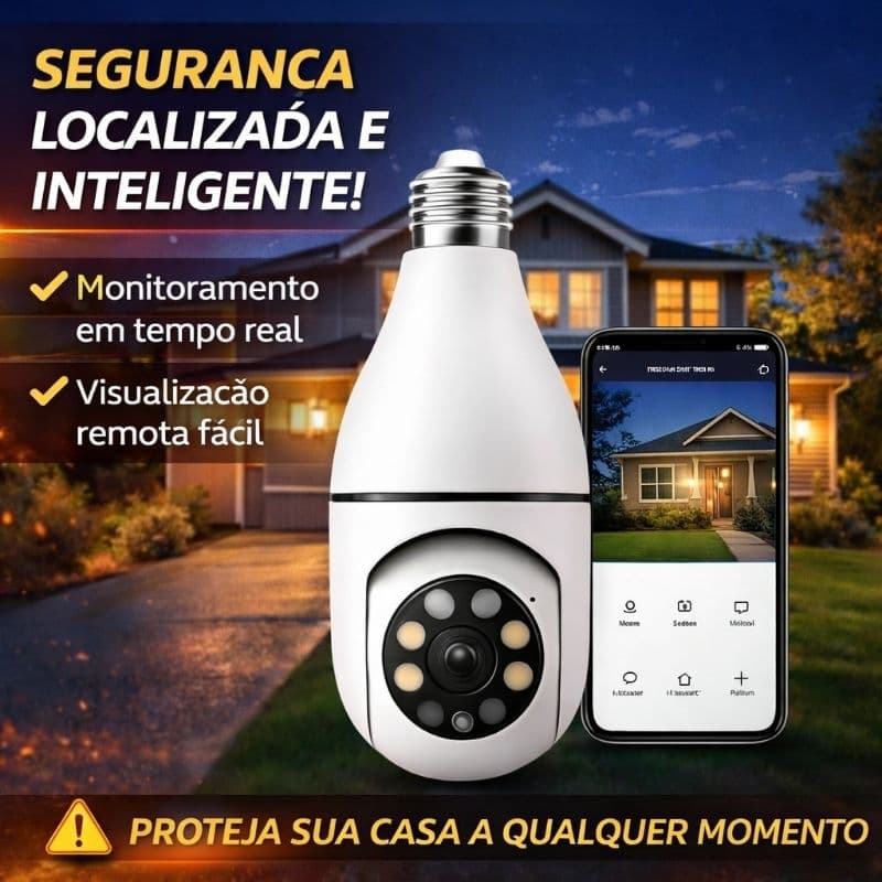 Câmera Segurança Prova D'água Infravermelho Lâmpada Sem Fio Wifi - Yoosee (1 unidade)