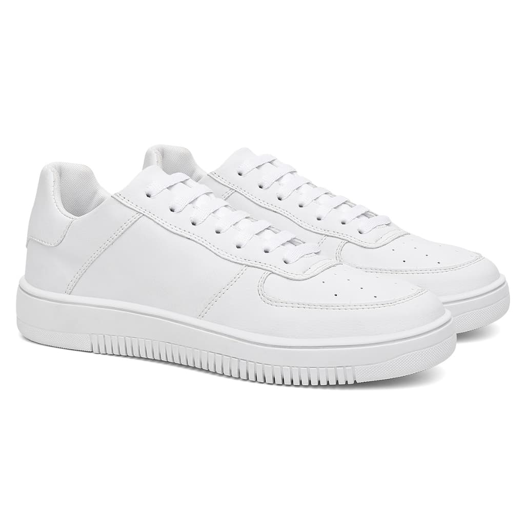 Tênis Unissex Branco/Preto Casual Minimalista Confortável Sapatênis Premium Dia a Dia - Envio Imediato