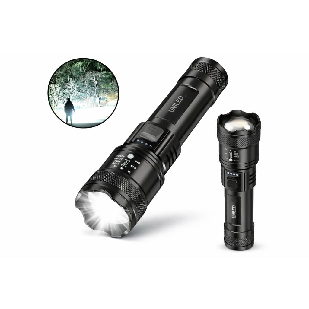 Lanterna Tatica Militar Portátil Pilha com Zoom Telescópico