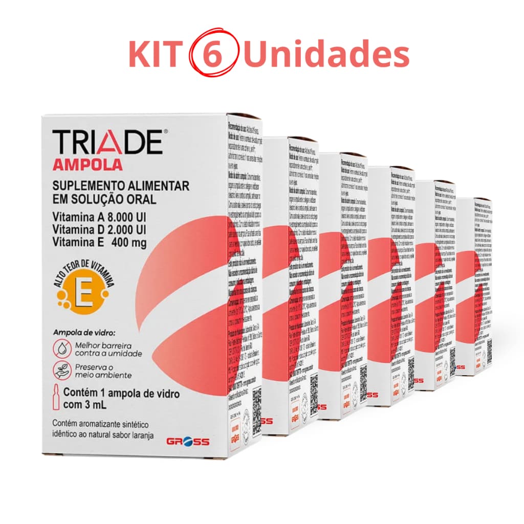 Kit 6 Triade Gross Suplemento Alimentar em Solução Oral Vitaminas A D E, 3ml