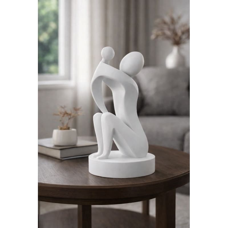 Escultura 15cm Decorativa 3d Mãe e Filho Estatua Moderna