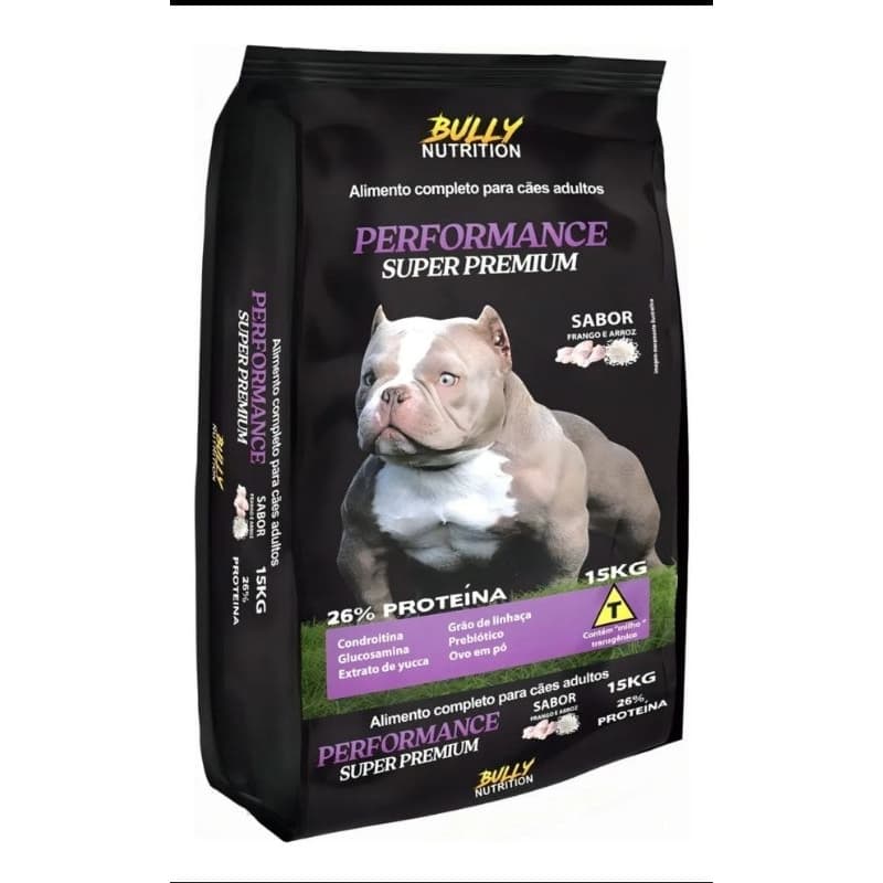 Ração Para Cachorros Premium 15kg Performance Bully Nutrition Adulto Todas as Raças