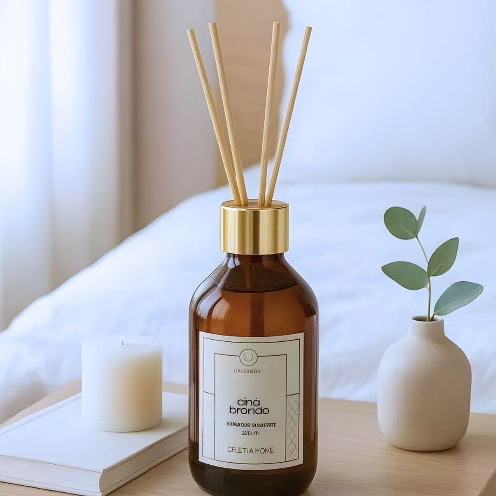 Aromatizador Difusor de Ambientes Chá Branco 120ml com Varetas Cheiro Suave para Casa