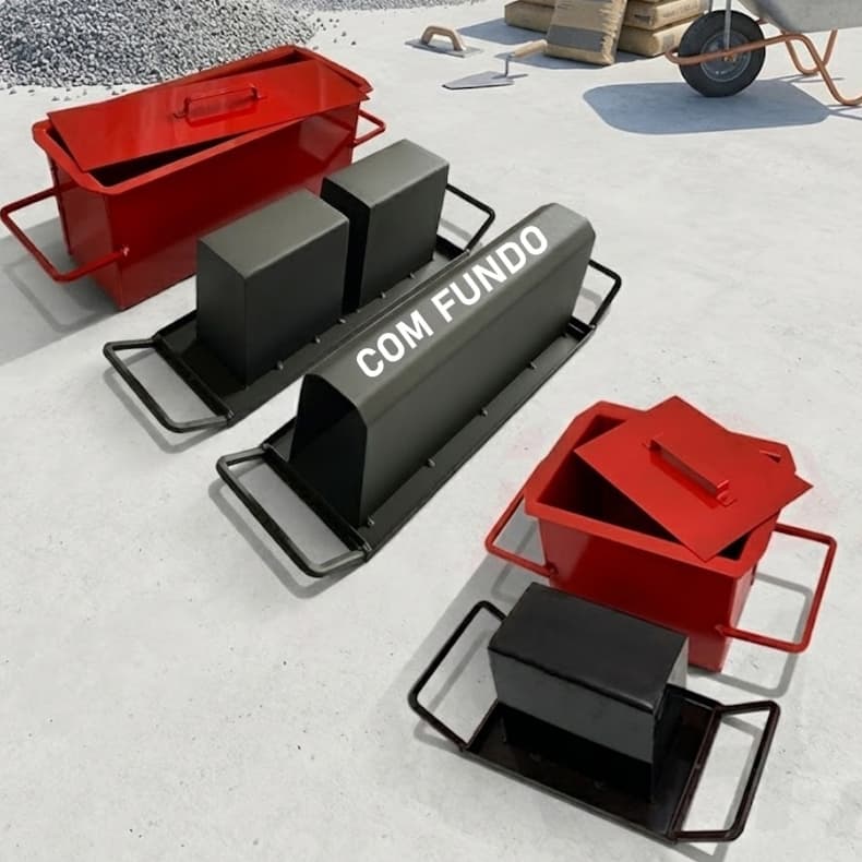 KIT formas COM FUNDO de 14x19x39 BLOCO VEDAÇÃO CANALETA e MEIO BLOCO