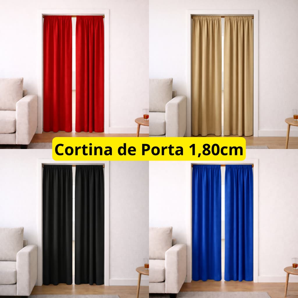 Cortina para Porta Cortina de Porta De Quarto Sala Cozinha - Cortina Separador de Ambiente 180cm