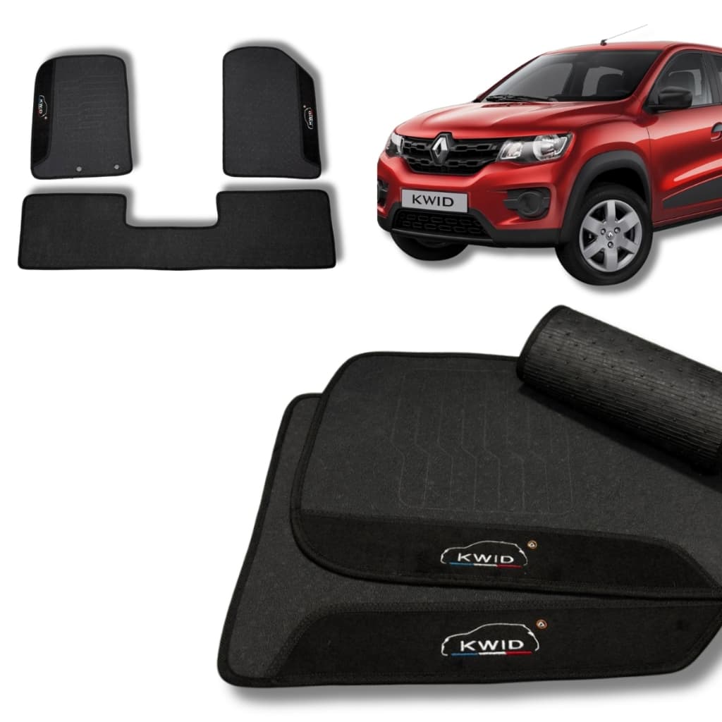 Jogo Tapete Emborrachado Renault Kwid Personalizado Preto
