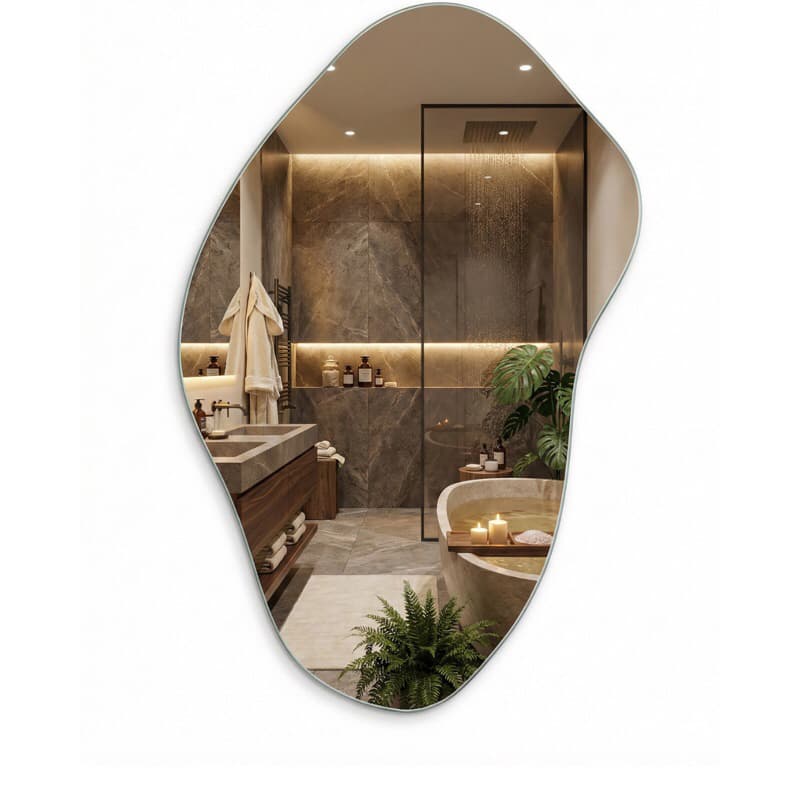 Espelho Moderno Decorativo 60X40 Orgânico acompanha suporte ou fita dupla face resistente