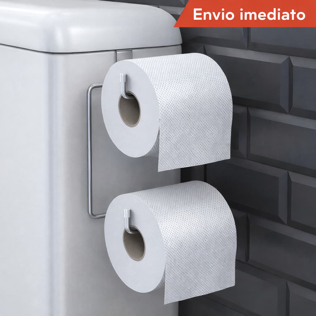 Suporte Papel Higiênico Para Caixa Acoplada Duplo AntiFerrugem