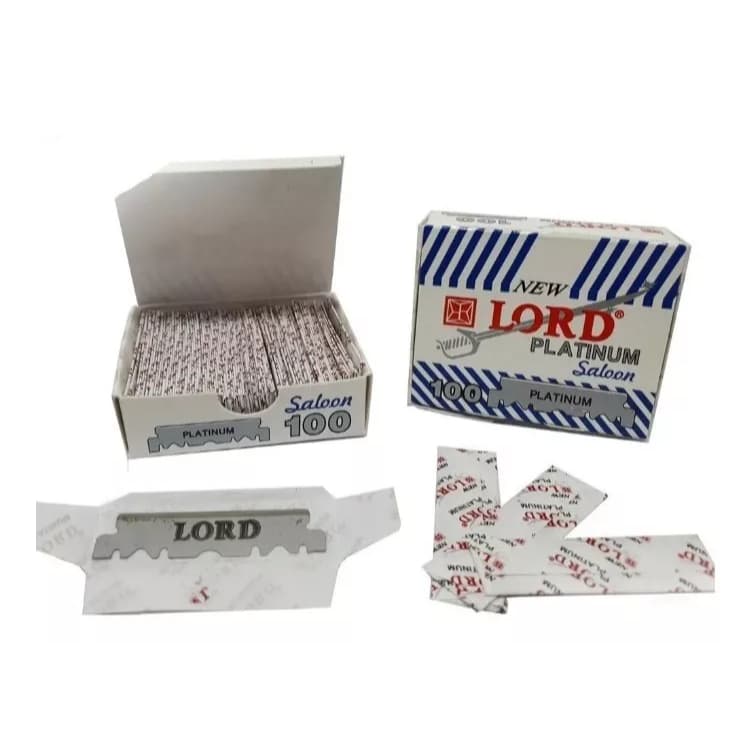 Lamina Para Barbear Lord Platinum Cortada 100 Laminas - ENVIO IMEDIATO