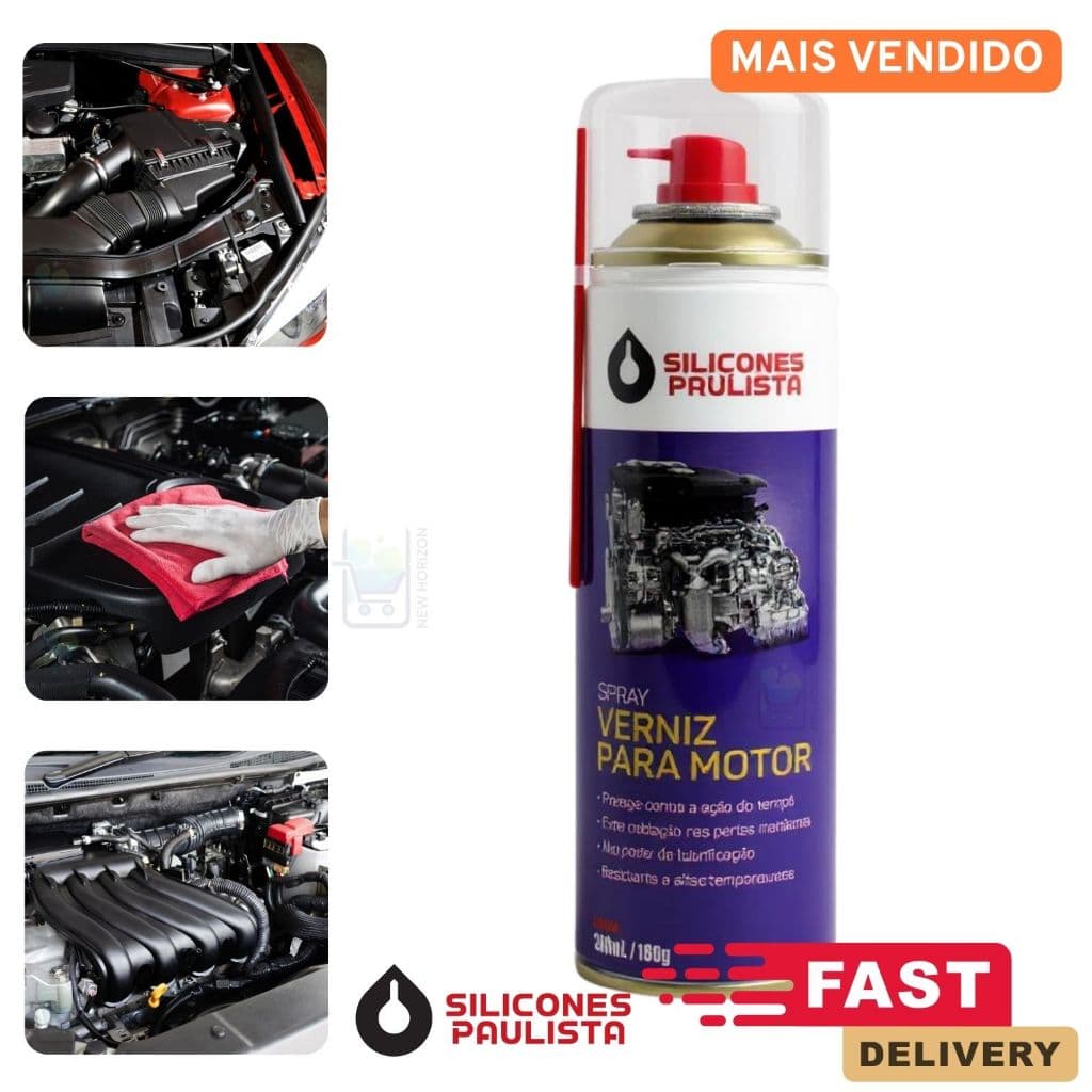 Spray Verniz para Motor Silicones Paulista 300ml / 180g Brilho Imediato