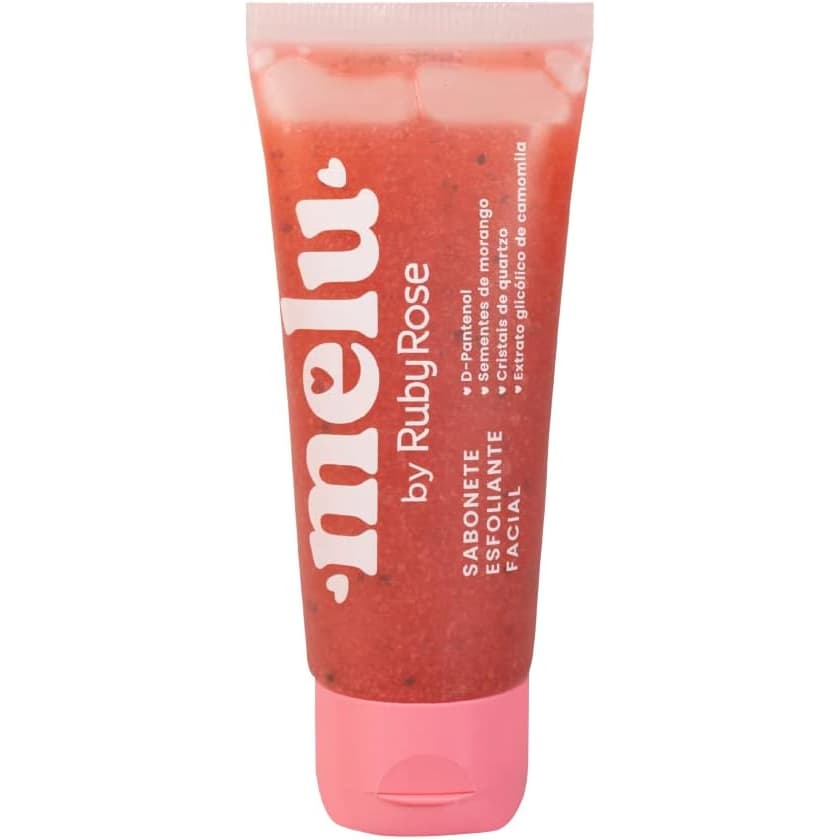 Sabonete Esfoliante Facial Melu Ruby Rose com Limpeza Profunda e Controle de Oleosidade