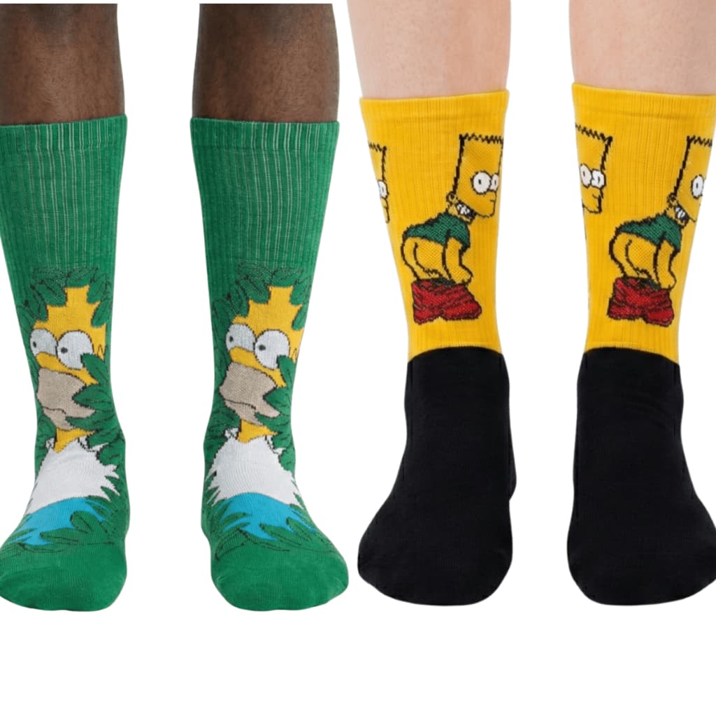 Meia Divertida Cano Longo Algodão Estampada Personagem Bart Homer Simpson Academia CrossFit Unissex