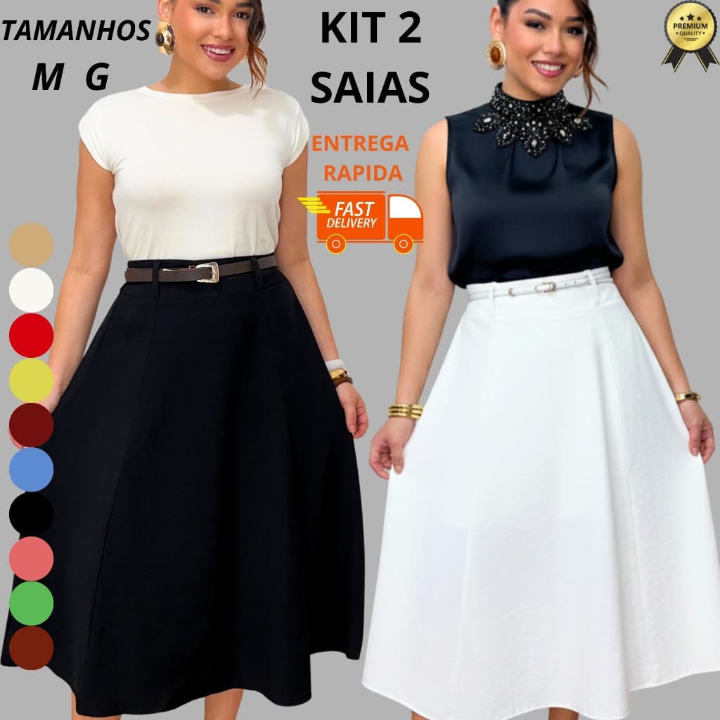 Kit Saias Femininas Tecido Sensorial Marant M G Alta Qualidade