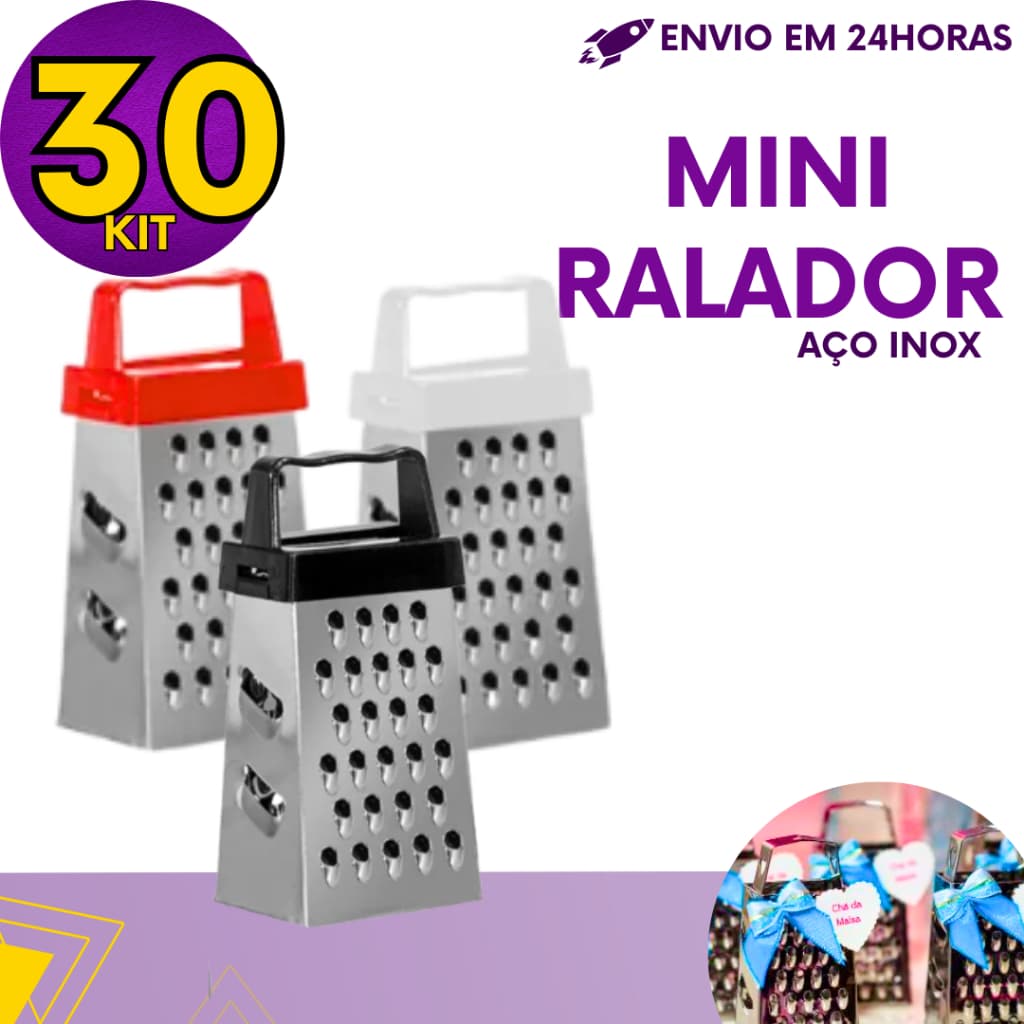 Kit 30, 50 ou 100 un - Mini Ralador 4 Faces Aço Inox 8cm Para Lembrancinhas Decoração Temperos