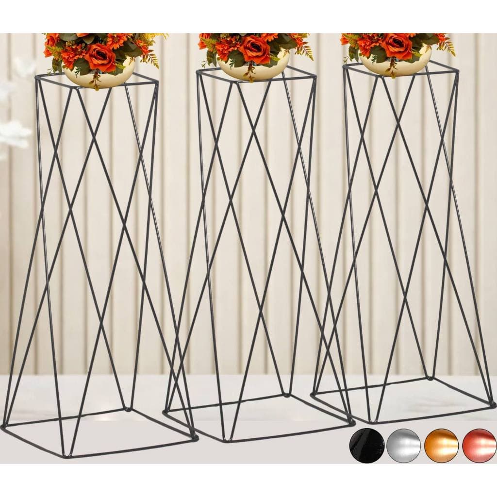 3 Suporte Tripé Plantas Vaso Chão Quadrado Alto Grande 80cm