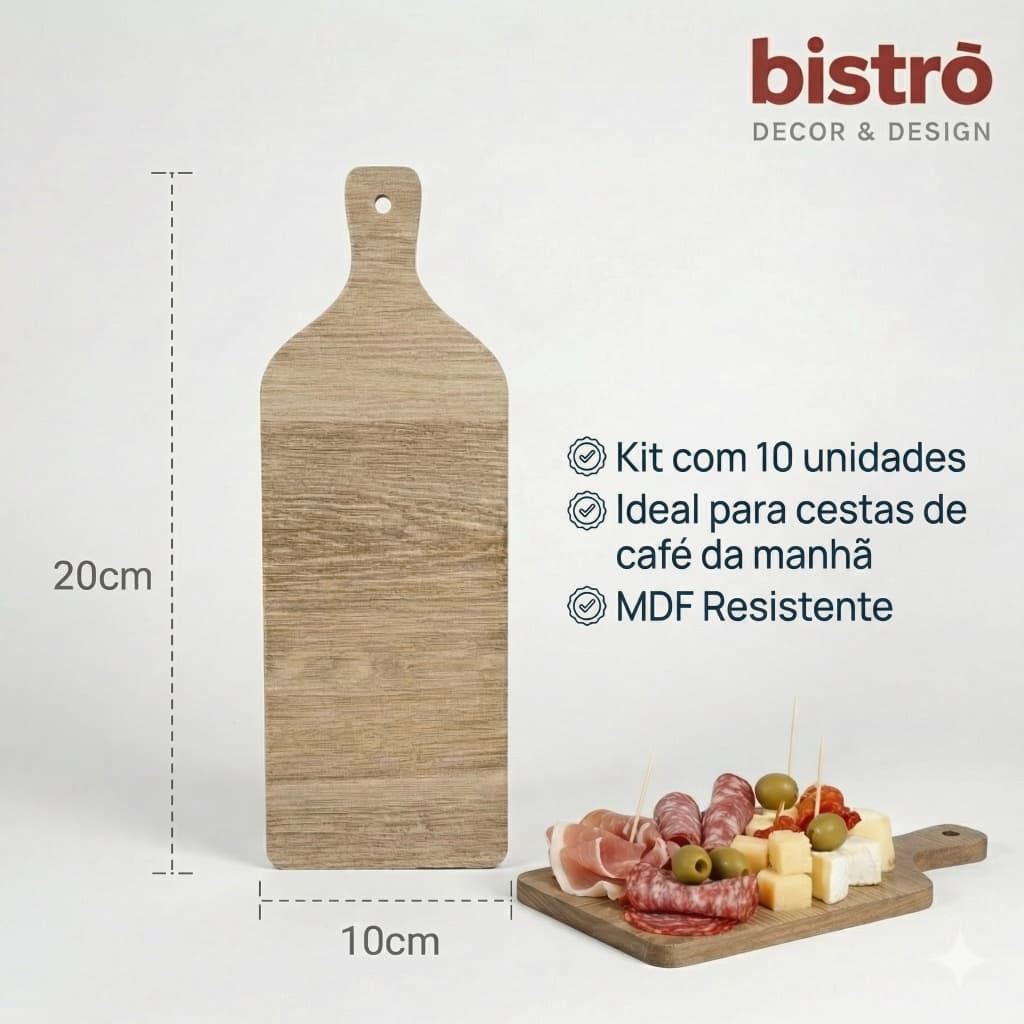 Kit 10 Tábuas Mini MDF Para Cestas Matinais Frios Lembrancinhas 10x15 ou 10x20