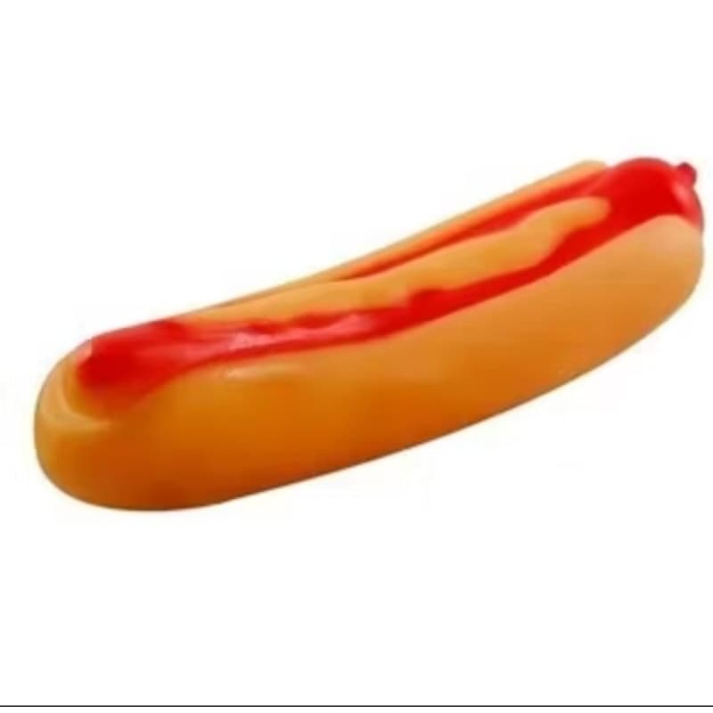 Brinquedo Pet Para Cachorro - Mordedor Divertido - Formato Comida Hot Dog Cachorro Quente Apito