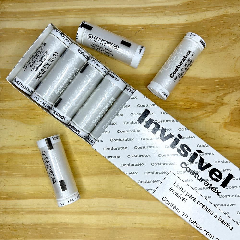 Kit Retrós Linha Costura Invisível Metalizado Costuratex Artesanato Bordado