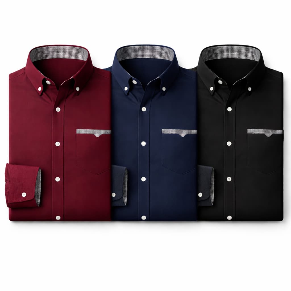 Kit 3 Camisas Social Masculina Manga Longa 60% Algodão Premium a Pronta Entrega