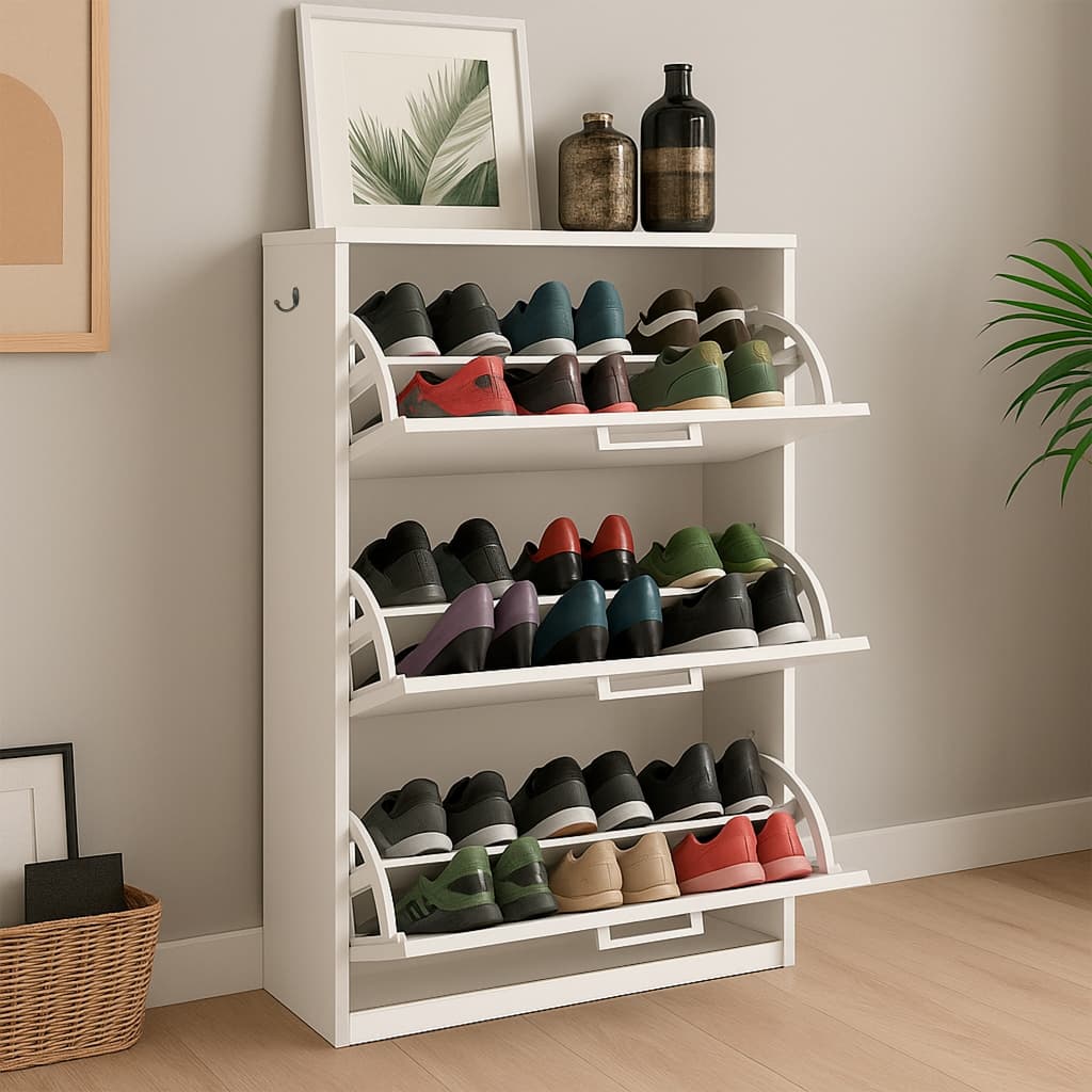 Sapateira Vertical Slim 3 Compartimentos Porta Sapatos Espaço Pequeno| 20 pares | Móveis Bonatto