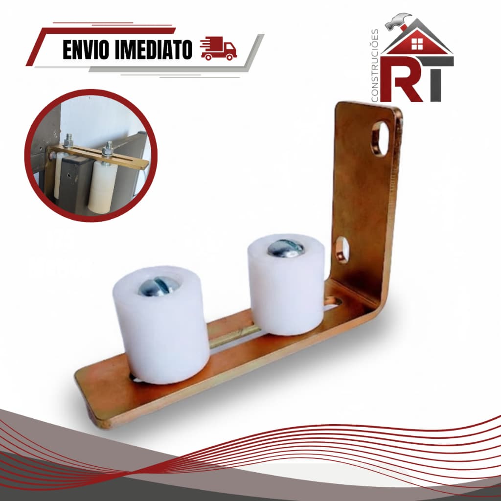 Guia Superior Portão Deslizante 2 Roldanas Nylon Regulável_Batente Deslizante Silencioso resistente