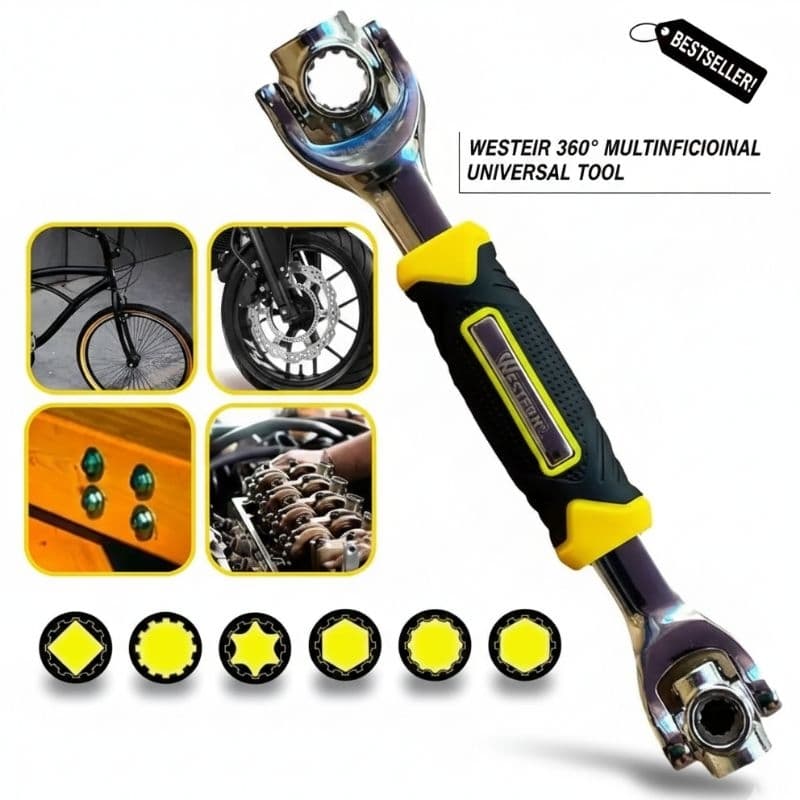Chave Universal 48 em 1 Multifuncional Profissional Rotação 360° Aço Resistente - Western