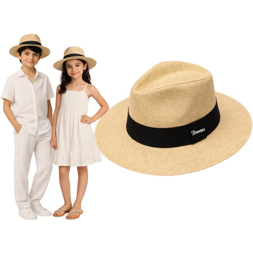 CHAPÉU PANAMÁ PROMOÇÃO INFANTIL PRAIA FEDORA MENINO MENINA UNISSEX