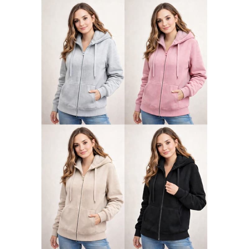 Blusa Moletom Peluciada Forrada com Bolso e Capuz Inverno 2026 ref 03