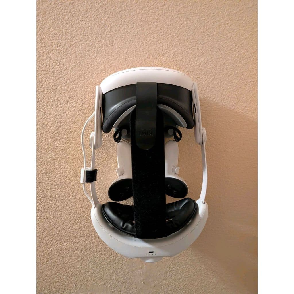 Suporte Meta Quest 2 3 3S Parede | Organizador VR Porta Óculos e Controles | Instalação Sem Furar DUPLA FACE