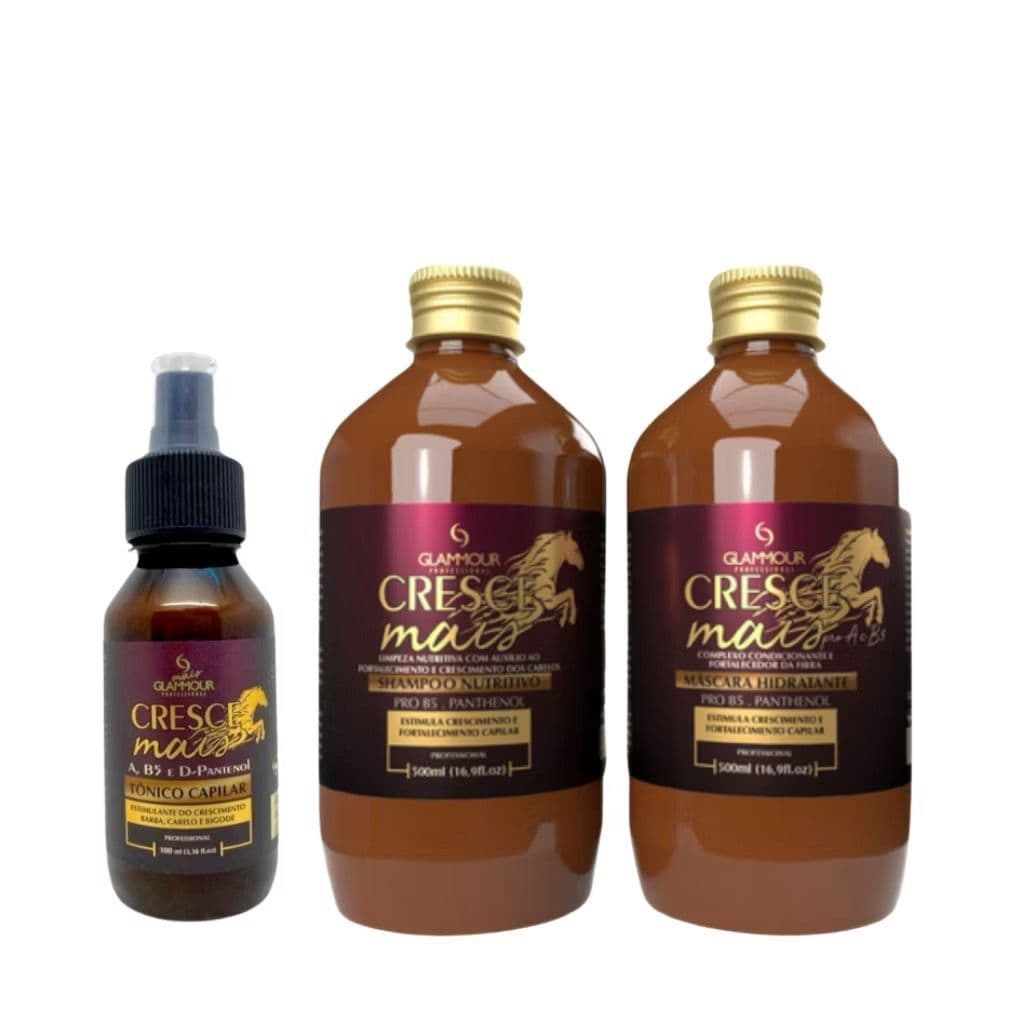 Kit Shampoo Cresce Mais Forte 500ml Crescimento Capilar e Fortalecimento