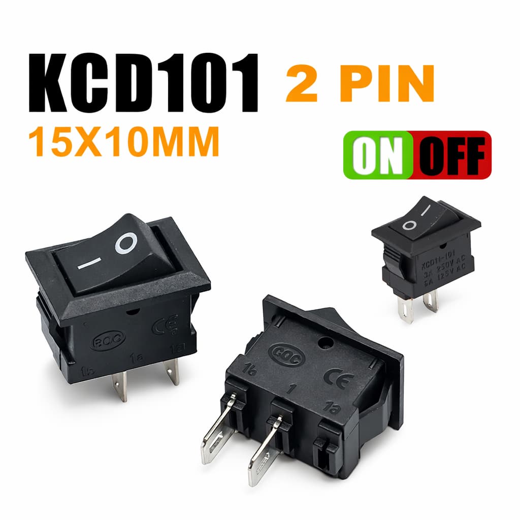 Chave Gangorra ON/OFF KCD1-101 2 Terminais 250VAC/6A