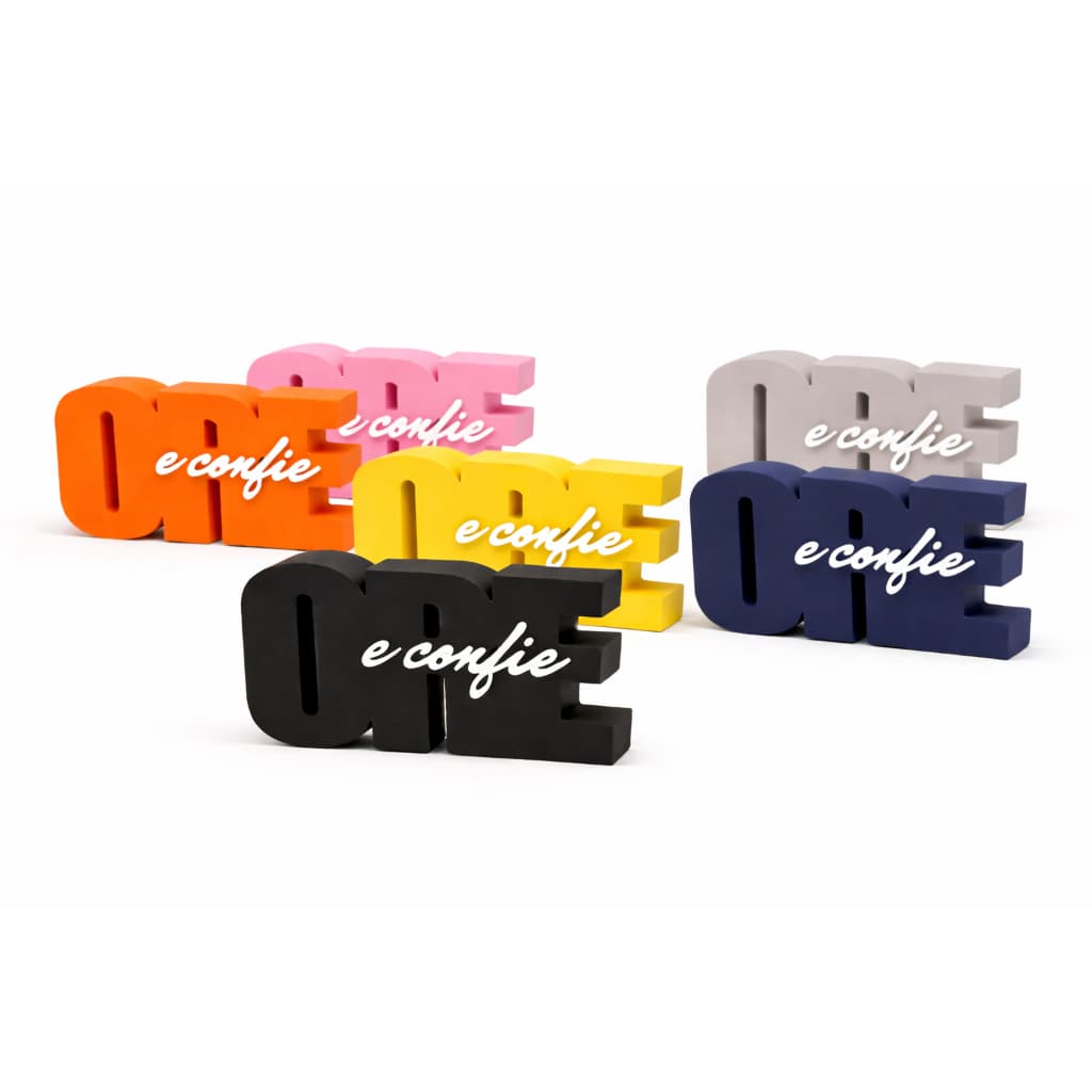 Placa Decorativa "ORE e Confie" 11cm – Diversas Cores – Decoração Cristã Moderna
