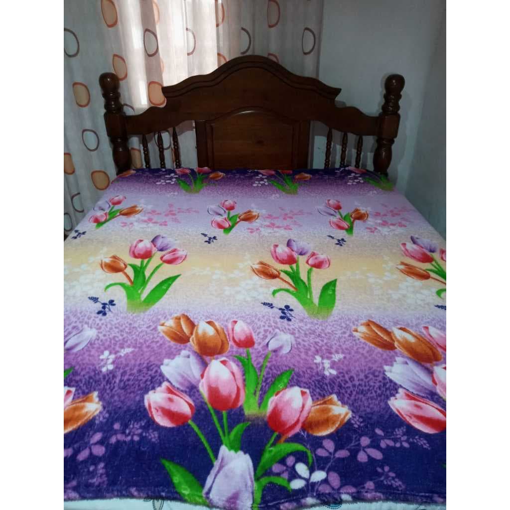 Manta de casal 100% microfibra - Tulipas