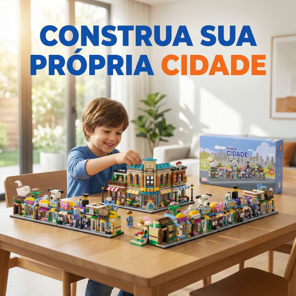 Kit Blocos de Montar Minha Cidade Completa Tipo Lego Mega Construção Infantil Educativa 800 Peças 6+