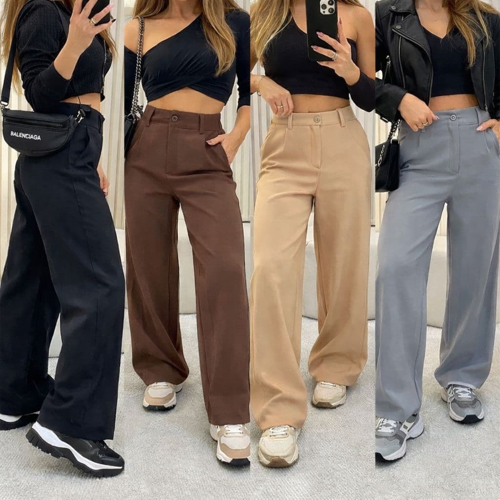 Calça Pantalona Alfaiataria Premium Com Bolso PROMOÇÃO ENVIO ENVIO IMEDIATO
