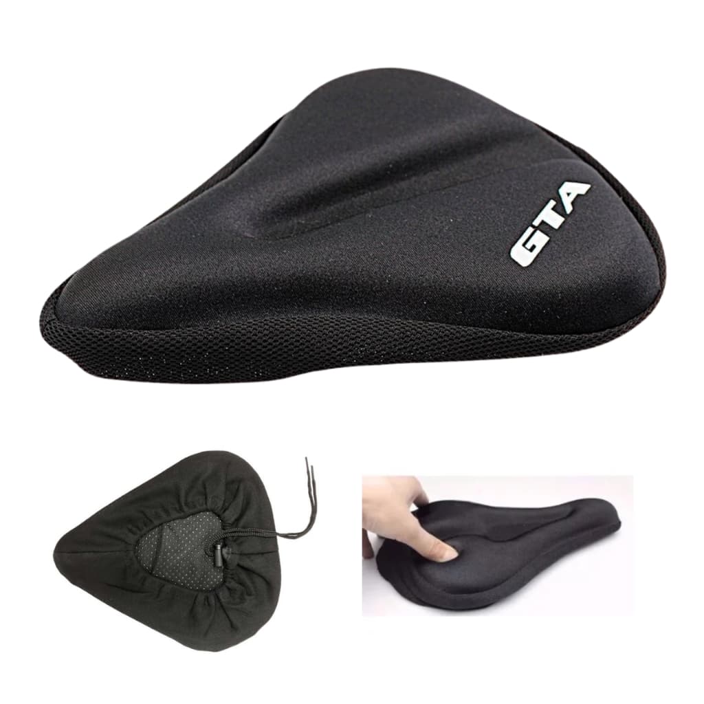 Capa de Selim em Gel GTA para Banco Largo de Bicicleta Beach 2 Molas Super Confortável serve Bike Ergométrica Academia