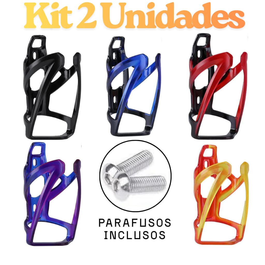 Kit 2 Suporte Porta Caramanhola Bike Universal MTB Speed Leve Nylon Parafusos Incluso Cores Variadas