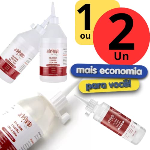 100ML OU 250 ML - COLA DE SILICONE LÍQUIDA PARA ARTESANATO ARTEPUNTO (1, 2 e 3 unidades)