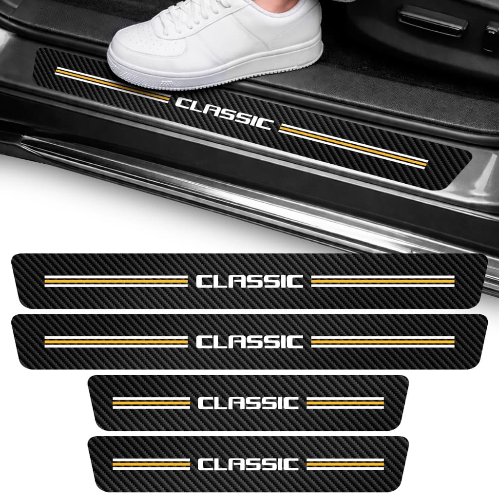 Kit Soleira Vinil Adesivo Proteção Classic 4 Portas Carro