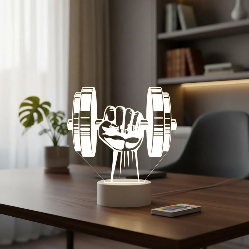Luminária Led 3d | Musculação Academia| Abajur