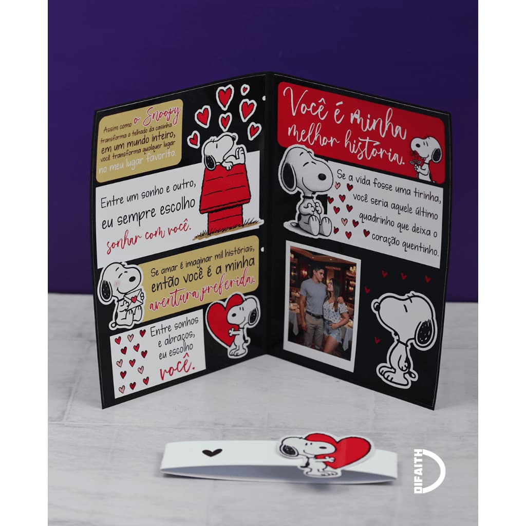 Cartinha Snoopy Personalizada com Foto – Presente Romântico Criativo para Namorado(a)