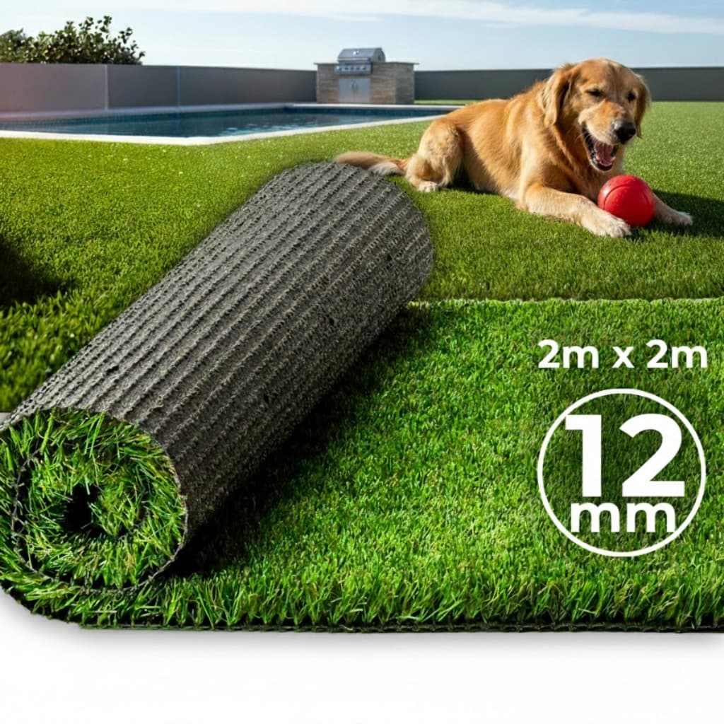 Grama Sintética 12mm - (1m²) 0,5mX2m Verde Jardim Varanda Playground Proteção Uv