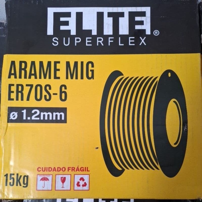 ARAME MIG ELITE ER70S-6, ROLO 15KG, 1.2mm.