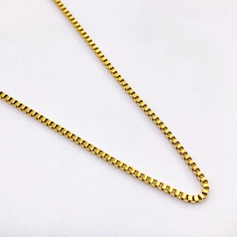 CORRENTE MASCULINA AÇO INOXIDÁVEL 45CM VENEZIANA 2MM - DOURADA