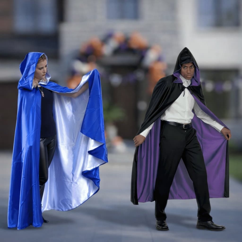 Capa De Bruxa Vampiro Drácula HalloweenUmbanda E Candomblé Exu Carna Duplcapuz Adulto Premium Rápida