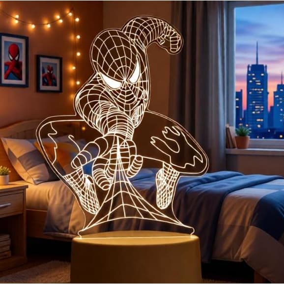 Luminária LED 3D de Mesa Homem Aranha /Spiderman /abajur/ Luz Noturna / Presente Criativo