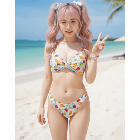 biquíni kawaii fruta coquette soft girl y2k japonês anime babygirl y2k lolita dollette harajuku